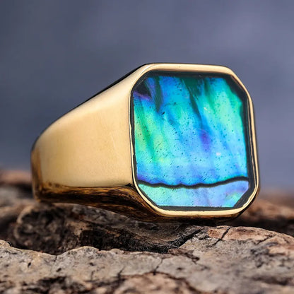 Natural Abalone Shell Ring