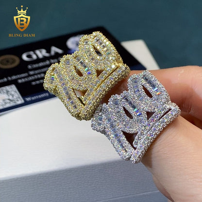 Baguette-cut moissanite ring