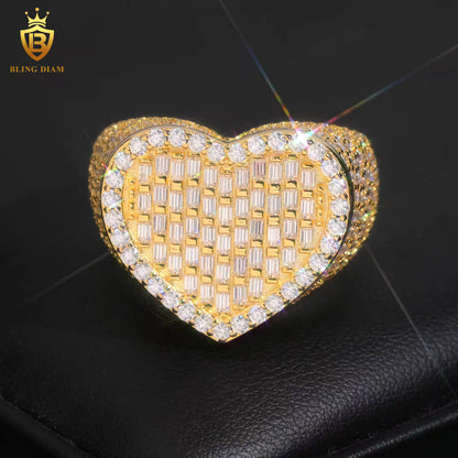 Iced-out men’s moissanite ring