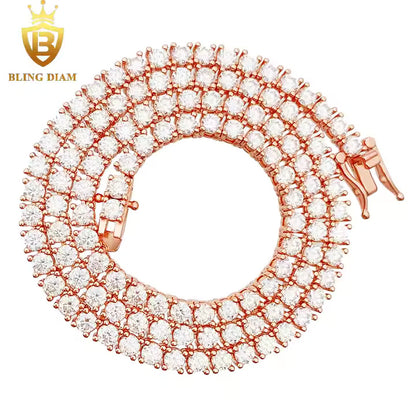 Signature Tennis Chain - 3-4mm VVS Moissanite, Gold Plated & Sterling Silver