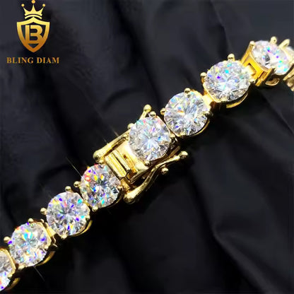 Signature Tennis Chain - 6.5mm VVS Moissanite, Gold Plated & 925 Sterling Silver