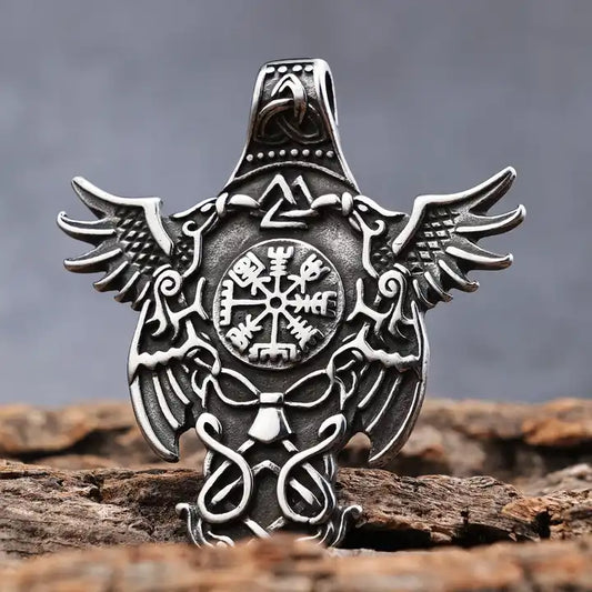 Odin's Ravens Vegvisir Pendant