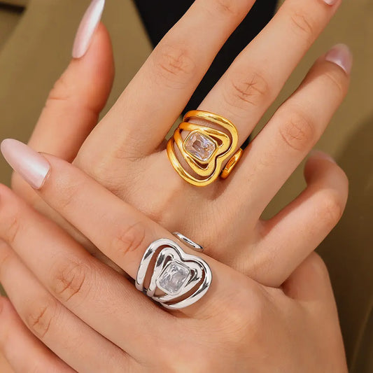 Heart Zircon Ring