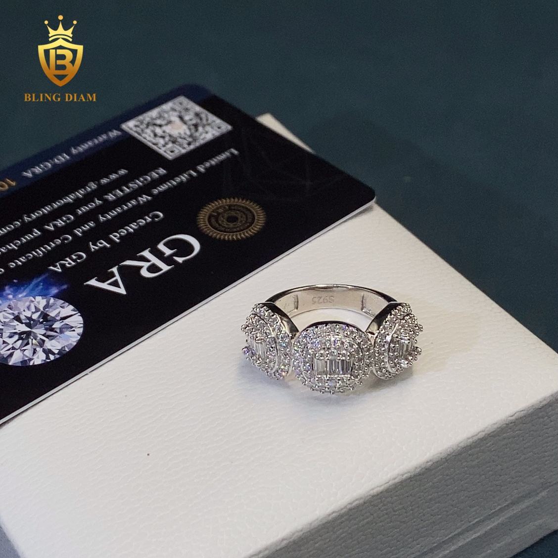Baguette-cut moissanite ring