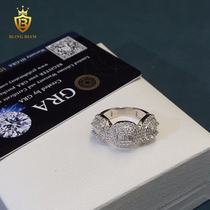 Baguette-cut moissanite ring