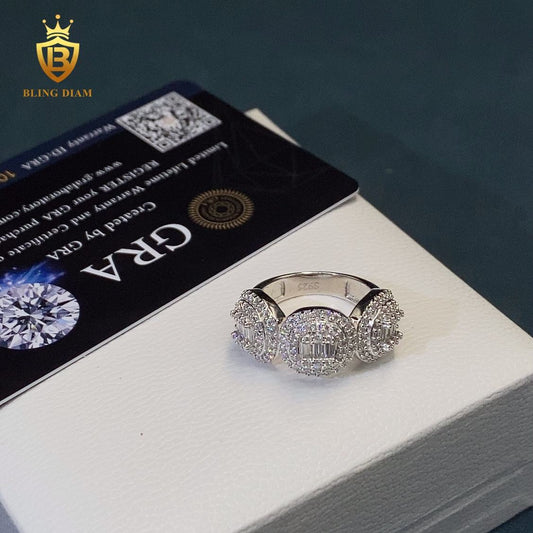 Baguette-cut moissanite ring