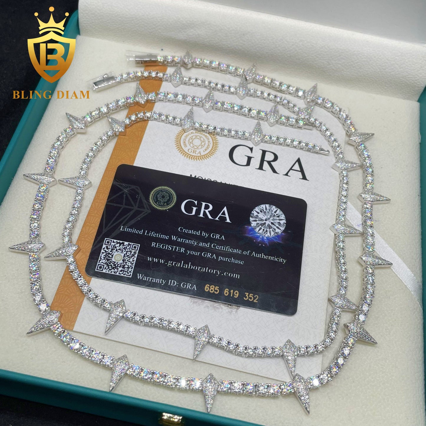 4MM 925 Silver Thorny Moissanite Tennis Chain