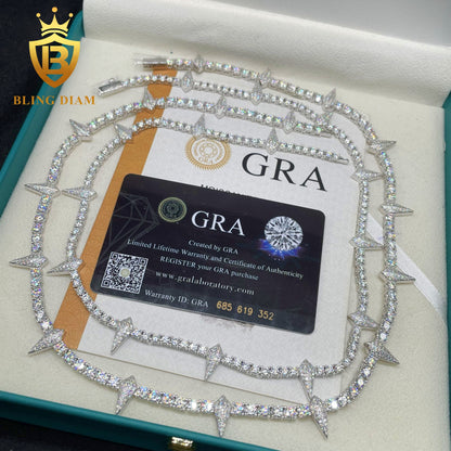 4MM 925 Silver Thorny Moissanite Tennis Chain
