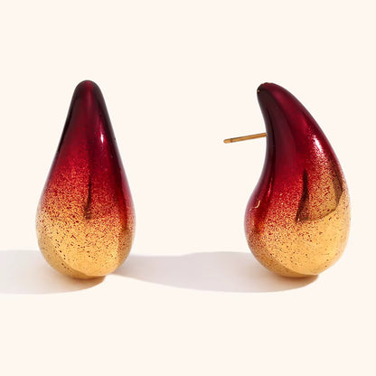 Enamel Gold Earrings