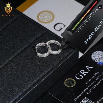 Iced-Out Moissanite Hoop Earrings