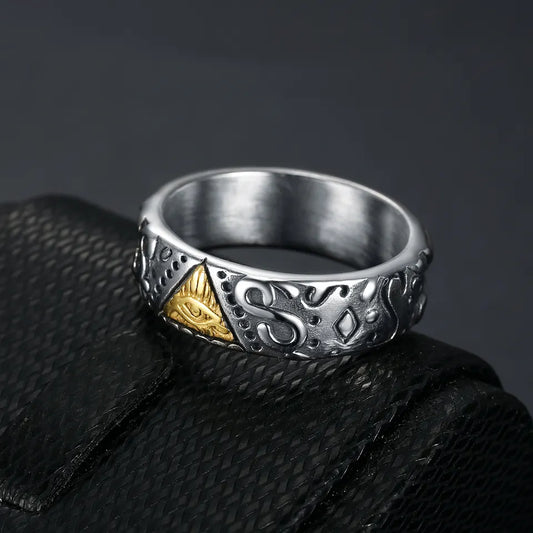 Illuminati Pyramid All Seeing Eye ring