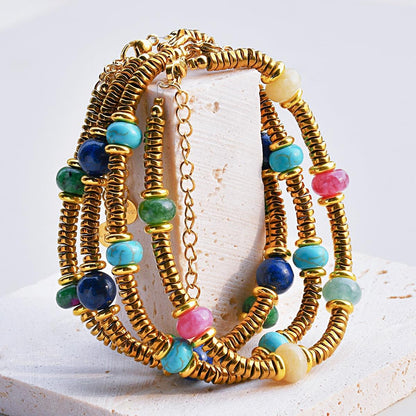 Colorful Natural Stone Spliced Bracelet