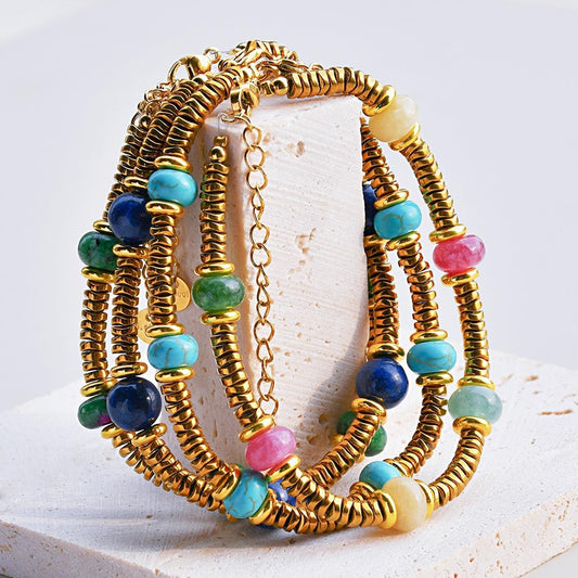 Colorful Natural Stone Spliced Bracelet