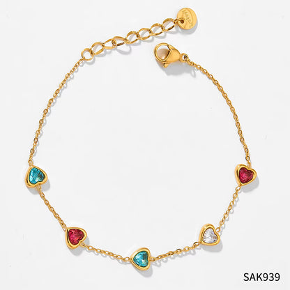 Zircon Heart Charm Bracelets