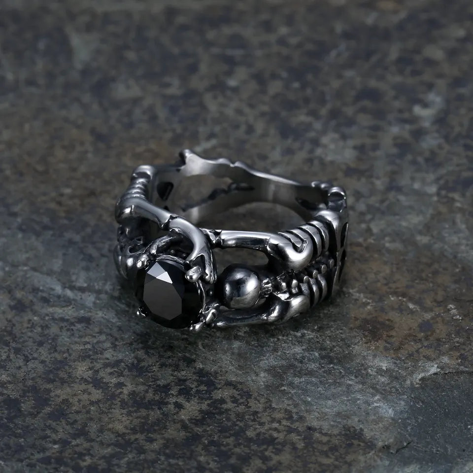 skeleton stone Ring