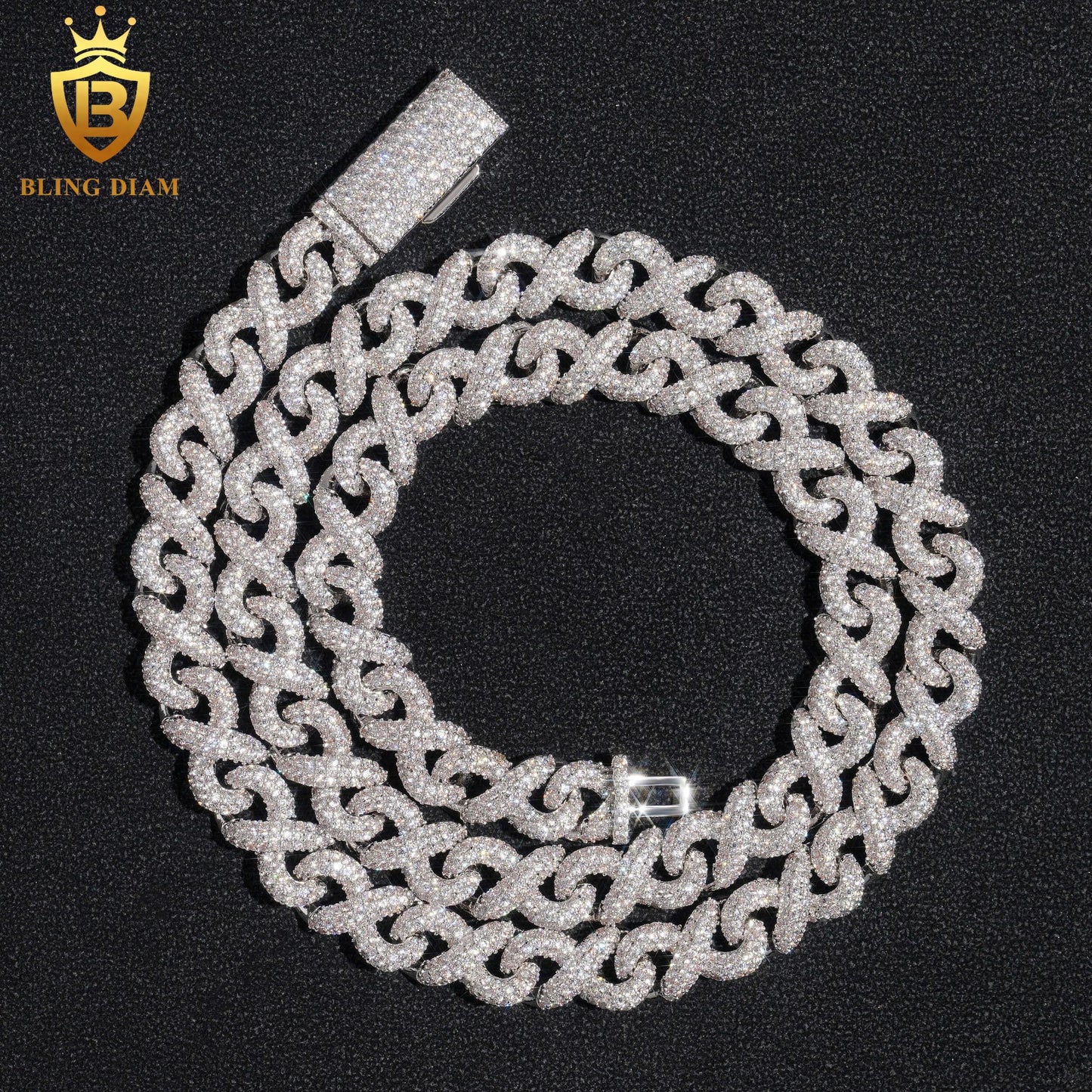 8mm 925 Sterling Silver Moissanite chain