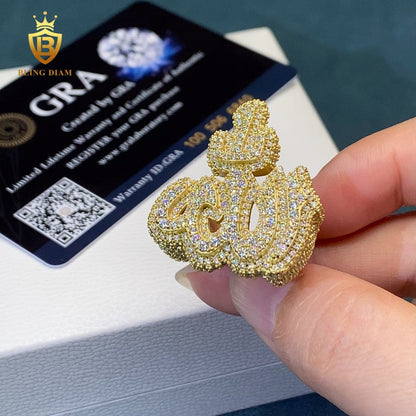 Fire-style moissanite ring