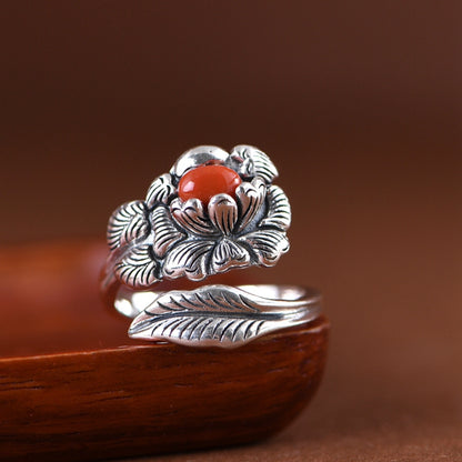 Peony agate Ring