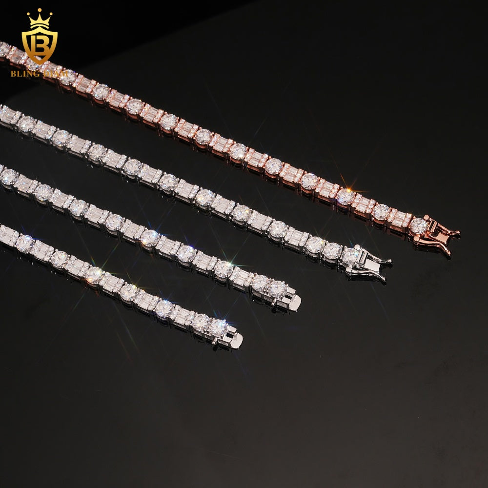 Emerald Cut Moissanite Tennis Bracelet