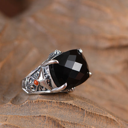 Black Agate Ring