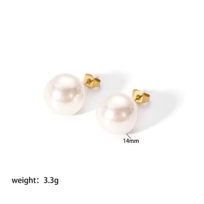 Shell Pearl Stud Earrings