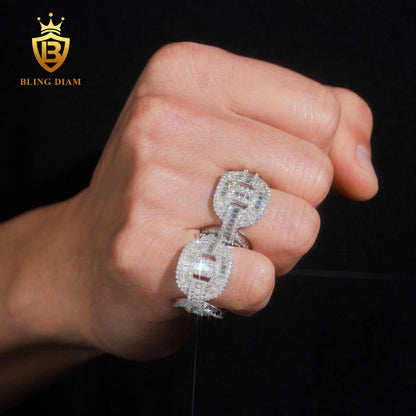 Baguette-cut moissanite ring