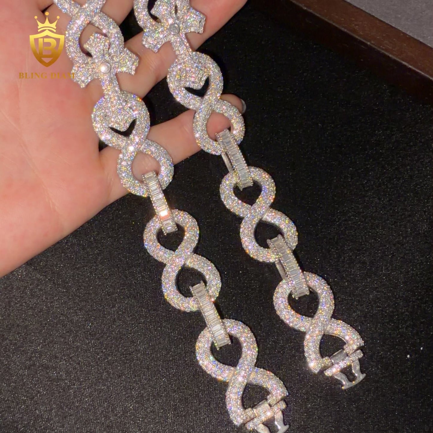 Iced Out Colored Stone Cuban Link Bracelet