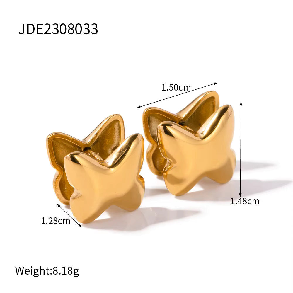 Butterfly Heart Start Stud Earring