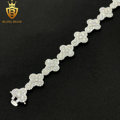 Flower Cross Moissanite Bracelet