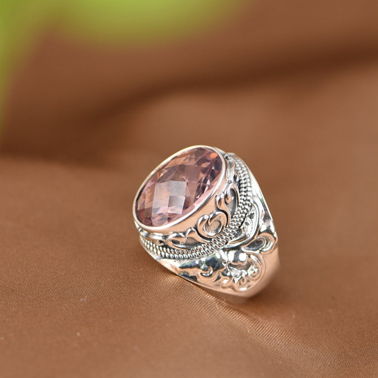 Oval Zircon Adjustable Ring