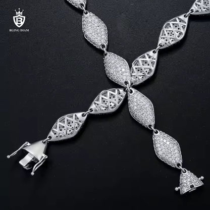 Tennis Chain - 12mm Marquise Zircon, Sterling Silver