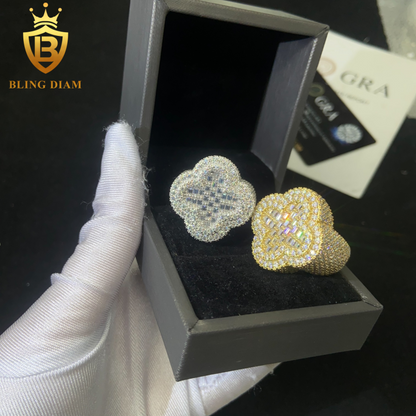 Iced-out men’s moissanite ring
