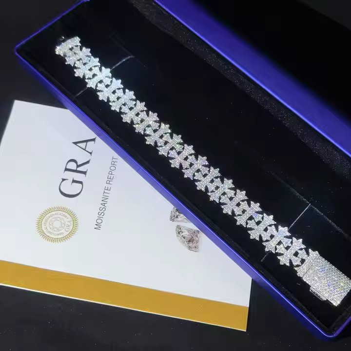 Moissanite Cross Bracelet