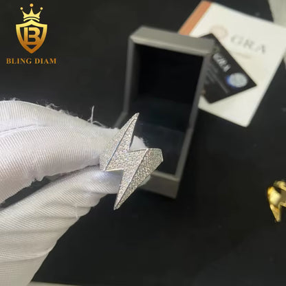 lightning-shape moissanite ring
