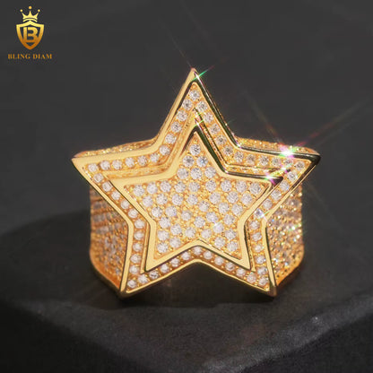 Star-design iced-out ring