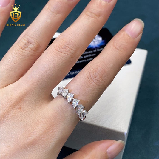 Pear-cut moissanite ring