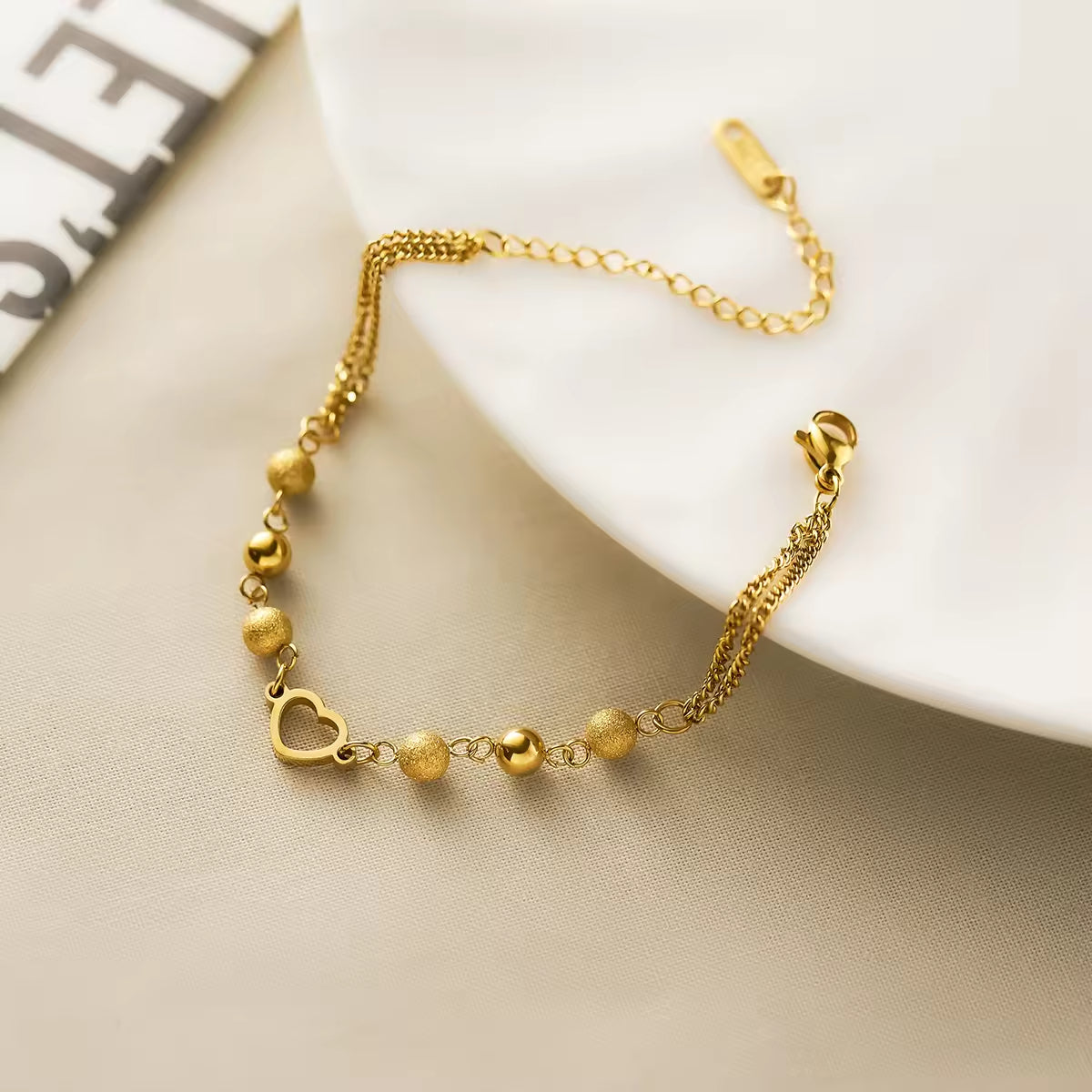 Hollow Heart Charm Bracelet