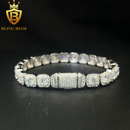 Square Tennis Link Moissanite Bracelet
