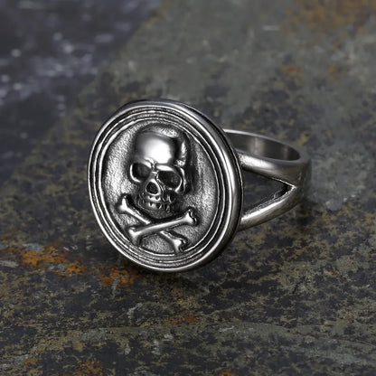 Pirate Crossed Bones Skull Ring