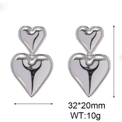 Two-tone Heart Earrings