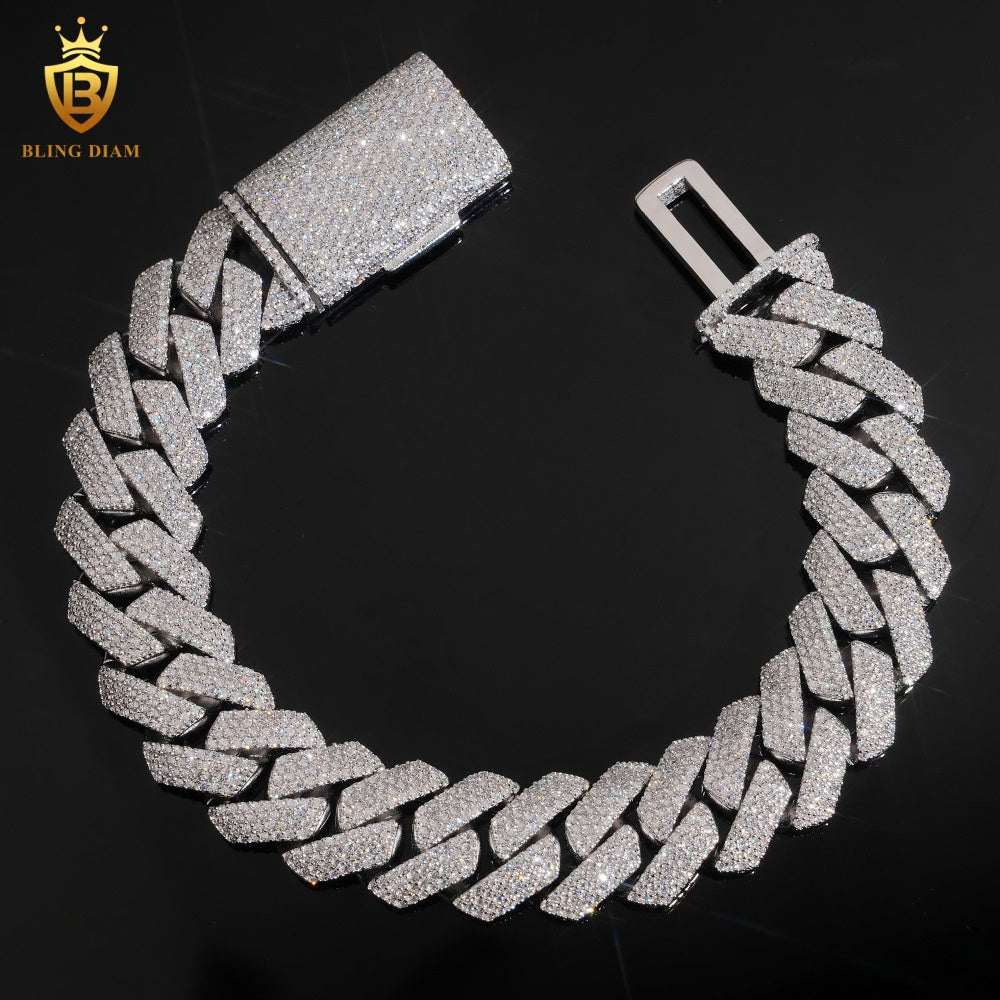 4 Row Moissanite Cuban Bracelet
