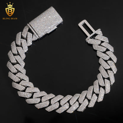 4 Row Moissanite Cuban Bracelet