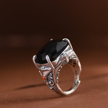 Black Agate Ring