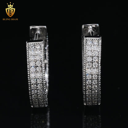 Iced-Out Moissanite Hoop Earrings