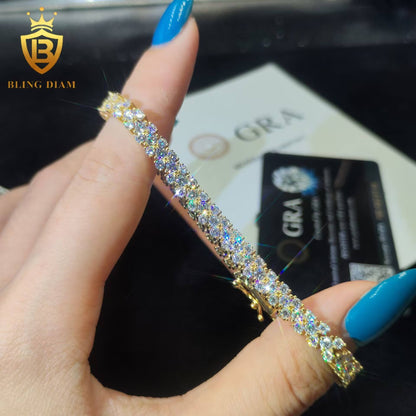 Moissanite Cluster Tennis Bracelet