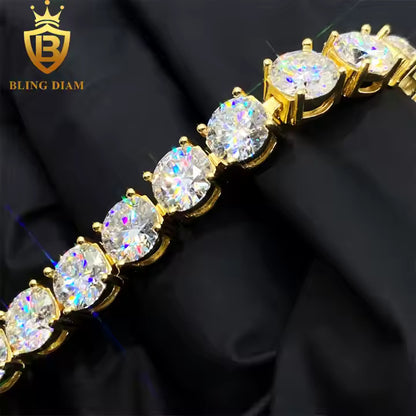 Signature Tennis Chain - 6.5mm VVS Moissanite, Gold Plated & 925 Sterling Silver