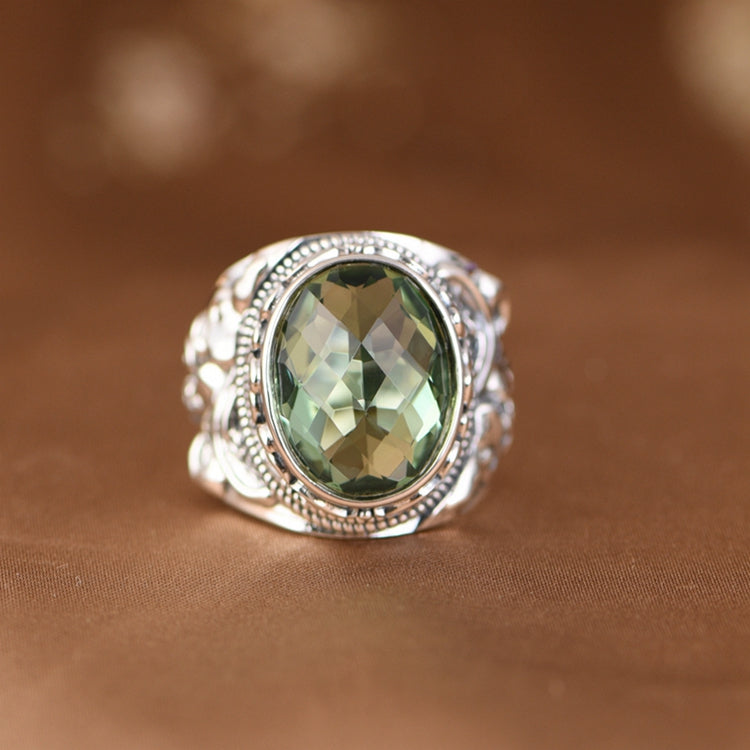 Oval Zircon Adjustable Ring