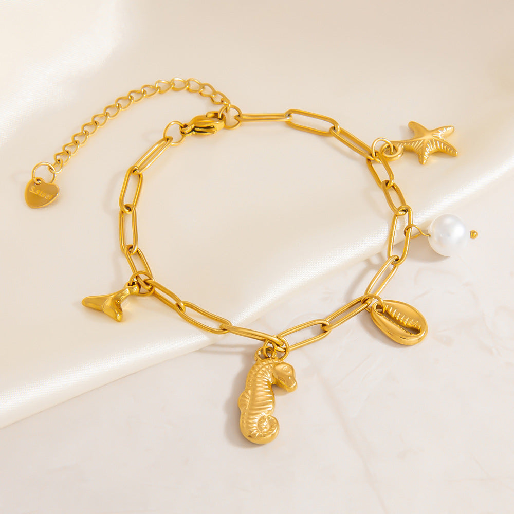 Shell Starfish Seahorse Charm Bracelets