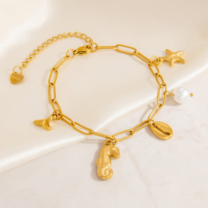 Shell Starfish Seahorse Charm Bracelets