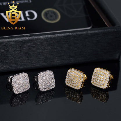3-Row Moissanite Stud Earrings
